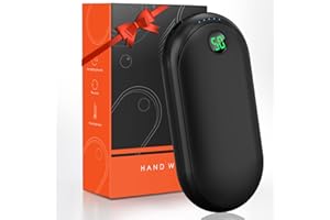 Chauffe-Main Rechargeable, 10000mAh Powerbank Chaufferette Main Reutilisable avec Affichage LED Trois Températures Réglables Chaufferette de Poche pour Golf, Randonnée, Camping, Raynaud