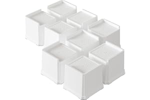Lutown-Teen Rialzi per letto a forma di L, 10,2 cm, resistenti, confezione da 9 pezzi, sovradimensionati, 0,7 kg, alzata per divano e tavolo, bianco