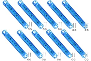 VEQENMOT 10pcs Luce di Posizione Laterale blu - Luci di posizione laterali impermeabili a 9 LED 12-24 V per rimorchio Camion, camper, barca, camper, furgone - Luci di ingombro anteriori/posteriori