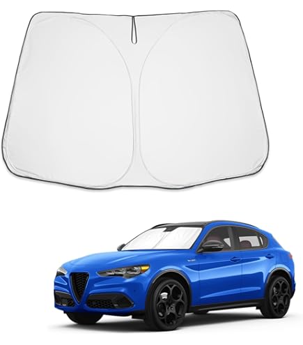 Parasole Per Parabrezza Auto Alfa Romeo Stelvio Quadrifoglio - Pieghevole, Termoisolante, 140x80cm - Foto 3