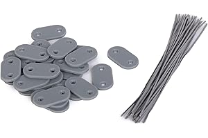 ANBOR ZEST Lot de 104 pièces - Fixations PVC pour Brise-Vue et Canisse, Résistant aux Intempéries - Clips de Montage et Attaches de Câble pour Plaques - Jardin & Balcon (Gris)
