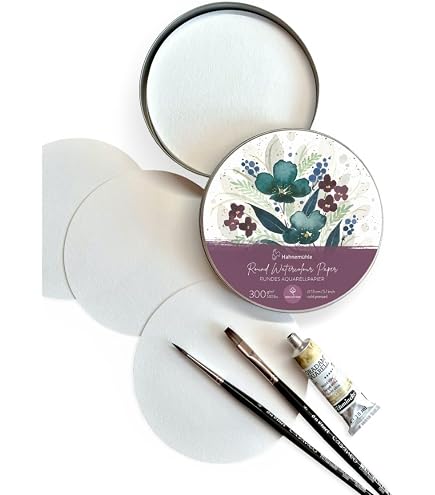 Lot 40 Feuilles Papier Aquarelle Rond Pressé à Froid 160g 24 Cm – Idéal Débutants Et Artistes