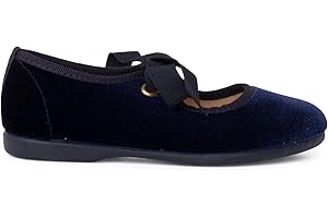 Pisamonas Scarpe Cinturino in Velluto con Fiocco di faglia per Bambine