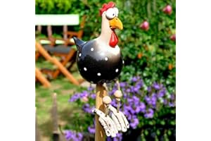 OKESYO Keramik Huhn Gartendeko Harz Gartenstecker Tierfigur Huhn Gartenstecker Handarbeit Keramikfigur Gartendeko Terrasse Wetterfest Huhn Gartenstecker Figur