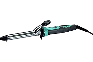 Bastilipo PREMIER BY BASTILIPO - Rizador de pelo Expert Series - Pinza de 19mm y 25W de potencia, color Antracita/Verde Agua Metalizado