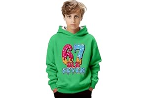GENERIC Christmas 67 Kids Hoodies Six Seven 6 7 Meme Christmas Jumper Kids Hoodie Fashion Print Boys Xmas Jumpers Long Sleeve Pullover Sweatshirt Fashion Xmas Hoodies for Boys Girls