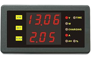 AILI DC 0-120V 0-50A Digital Voltmeter Ammeter Volt Amp Ah Power Capacity Percent Watt Meter Voltage Current Gauge