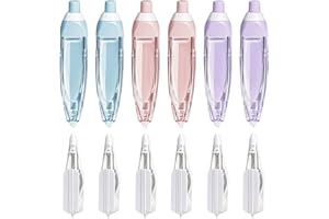 BOJVESH 12Pcs Refillable Correction Tape, 6m x 5mm Retractable Mouse Correct Correction Tape Pens with White Out Refills, Writing Tape Roller for School Home and Office