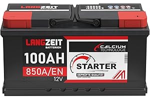 ‎LANGZEIT BATTERIEN LANGZEIT Autobatterie 100Ah 12V 850A/EN +30% Startleistung Batterie ersetzt 88Ah 90Ah 92Ah 95Ah