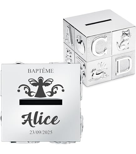 Cadre 20x20 Bebeboutik - Tirelire - Zilverstad - A6016260 - Cube Grand - Argenté Cadre Métal