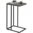 WLIVE Small Side Table, C Shaped End Table for Couch, Sofa and Bed, Tv Tray Table That Slides Under for Living Room, Bedroom, Bedside, Gray and Black