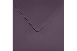Netuno 100 sobres cuadrados de color morado K4 153 x 153 mm 120g Keaykolour Prune solapa en pico engomada sin ventana coloridos lisos reutilizables para invitaciones tarjetas Navidad boda