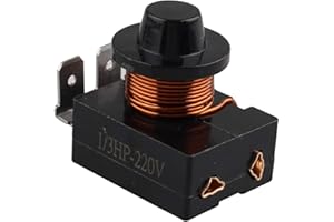 Futheda 220 V Refrigerador PTC Starter Relé Carcasa de plástico 3 pines 250 W Compresor Relé Arrancador Refrigerador Piezas para Refrigerador (Negro)