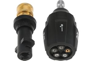 Hicello Dysza natryskowa do myjki ciśnieniowej 5 w 1 z szybkozłączką 1/10.2 cm, adapter szybkozłączki z dyszą myjki wysokociśnieniowej 5 w 1, wielostopniowa, do myjek wysokociśnieniowych Karcher K2 K3