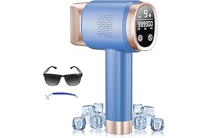 OUPSEEN 21J Depiladora Laser con Función de Refrigeración, 600NM-1200NM Onda de Luz Roja, Pantalla táctil LCD, Depiladora Luz Pulsada con 9 Niveles de Energía para Bikini, Axilas, Cara, Cuerpo Azul