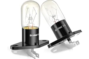 ‎DORIGHT DoRight Mikrowellenbirne Z187 Sockel Warmweiß 2700K T20 Hohe Temperaturbeständigkeit 300℃ Zubehör für Mikrowellenherd für Universal Mikrowelle Birnenofen Lampe AC220-240V 2 Stück