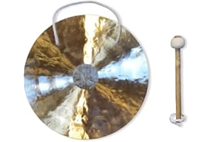 BYUP Gong | Tradizionale & autentico Wind gong/Feng Gong 12'' : 30 cm – Strumento musicale artigianale, suono unico – Perfetto per musica, meditazione, rilassamento, sollievo dallo stress e decorazione