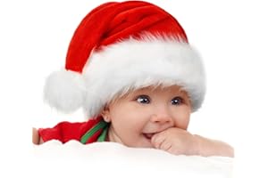 BOSONER Weihnachtsmütze Nikolausmütze Plüsche Weihnachtsmann Mütze: Rote Santa Mütze Warm Dicker Nikolaus Mütze - Weihnachtsmütze Erwachsene Weihnachtsmütze für Kinder - Familie Weihnachten