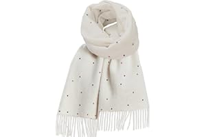 PUERHUACI Bufanda Mujer Invierno Chal, Pañuelos con Flecos, Imitación Cachemira Cálido y Grueso, Fular Chales Suave Puntos Coloridos Largo Grande para Regalos 180x68cm