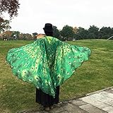 Frau Schal Kolylong® Frauen 197*125CM Chiffon weichen Stoff Schmetterling Flügel Schal Kostüm Zu (Grün) - 