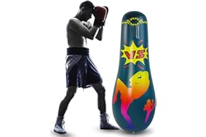 SANON Inflatable Punch Bag for Kids, Free Standing Punching Boxing Bag Immediate Bounce Back Fitness Toy for Exercise Practice Stress Relief