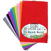 Ke&ccedil;e 35x50 cm 10 Renk 1 Paket 2.0 mm Renkli Hobi Ke&ccedil;esi Elişi Ke&ccedil;e Kumaşı Anasınıfı Kreş Okul &Ouml;ncesi El Sanatları