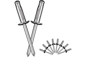 AKONE Remaches ciegos de aluminio, 100 unidades, 4,8 mm x 16 mm, surtido de remaches ciegos, remaches ciegos para remaches ciegos