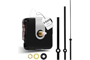 DEEWISH 12888 Mécanisme Horloge Murale Silencieux avec Aiguilles, mecanisme horloge pile, Remplacement DIY salon/pour Horloge Cuisine, Gesamtschaftlänge 17 mm, (Aiguilles Noires A)