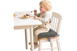 KUOFANY SitzerhöHung Stuhl Kind,PU Waschbar Zerlegbar Tragbare Sitzerhöhung Flexible Tragbare StuhlerhöHung Kinder Boostersitz mit 2 Sicherheitsschnalle,10cm Sitzerhöhung Sitzkissen Kinder für Zuhause