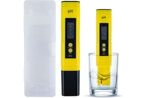 TIETOY Digital Ph Meter, 0.00-14.00 High-Density Water Quality Accurate Test Range, Portable Water Quality Testing Ph Tester for Household Drinking Water Pool Aquariums Hydroponics (Yellow)