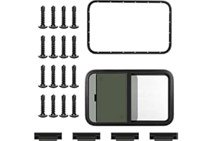 ISINEVER Wohnmobilfenster, 800 mm x 500 mm RV-Fenster Universal-Schiebefenster für Wohnmobile, Wasserdicht, Sichtschutz, Abgerundete Ecke, für Technische Fahrzeuge, Wohnzimmer mit Insektenschutz