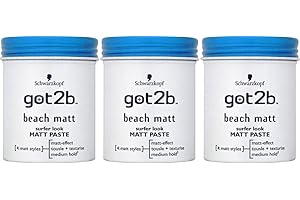 Schwarzkopf Got2B Beach Lot de 3 paquets de pâte mate aspect surfeur 100 ml
