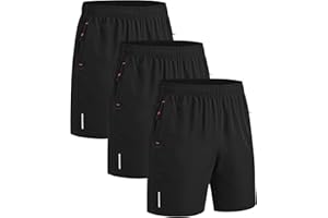 kuzwufs 3er Pack Sporthosen Herren Kurze Sommer Jogginghose Sport Shorts Mit Taschen Fussball Hose Kurz Tennishose Basketball Hose Männer Fitness Shorts Turnhose