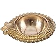 Aatm Brass Handicraft Embossed Puja Designer Diya 5.5 cm (Set of 2)
