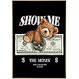 Wall Canvas, Modern Canva Decor " Show Me The Money ", Wall Decor Living Room, Canvas Board (60-39), Wall Art Picture Print (Black)