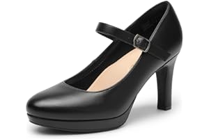 DREAM PAIRS Zapatos de Tacón Alto Clásicos Mujer Zapatillas con Tacón Zapatos de Salón PU con Plantilla Comodas