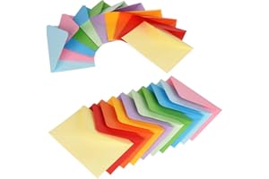 Ewtshop Lot de 100 mini-enveloppes colorées, 10 couleurs, 11,7 x 8,2 cm