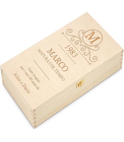 Creative Deco Cantinetta Portabottiglie Personalizzata In Legno – 24x16x30 Cm, Per 6 Bottiglie, Regalo Inciso Con Testo E Foto