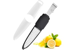 ZIMOER 4 en 1 Zesteur de Citron et Râpe à Fromage, Éplucheur de Fruits à Lame en Acier Inoxydable Râpe à Légumes, Ustensile de Cuisine pour Parmesan, Agrumes, Oranges, Citron Vert, Gingembre, Ail, Chocolat