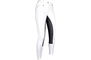 HKM - Reithose -Basic Belmtex Grip- 3/4 Besatz, Pantaloni da Equitazione Donna