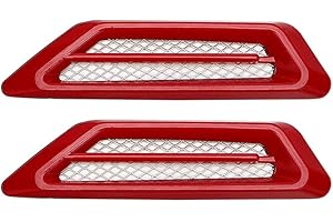 ‎MORECHIOCE Auto Lufteinlässe Außen Dekorative,MoreChioce 1 Paar Universal Auto Styling Luftstrom Kotflügel Belüftungsabdeckungen Motorhauben Abdeckungen,Rot