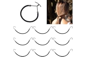 DALLAR Gomas de Pelo Ajustables - Gomas Pelo Gancho - Goma Pelo - Gomillas Pelo Mujer - Ganchos Pelo Mujer - Gomas Pequeñas Pelo - Goma de Pelo (10 Unidades Negras)