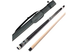 Riley Centurion American - Taco de billar con agarre envuelto en lino, sección 58 (147 cm), protectores de juntas de punta de 13 mm y funda rígida