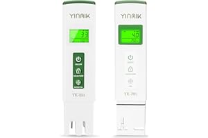 YINMIK Digitales pH Messgerät und TDS Tester Set, TDS EC mit Einem Horizontalen Bildschirm, ppm Messgerät Wasser, Pool pH wert Messgerät, TDS EC Messgerät für Trinkwasser,Aquarium…