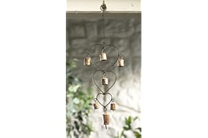 WINDHORSE Wind chime with Hearts and Bells Recycled Iron Fair Trade by Namaste