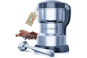YOYIKKO Macina Caffe' Elettrico 300W, Macinacaffè, Macinatura Regolabile Macina Caffe per Espresso/Gocciolamento/Versamento. Macinacaffè Per caffè, spezie e altri alimenti (Argento-148)