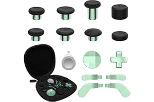 CHARM FOCUS 16-in-1 Metall Analogstick Ersatz Set für Xbox Elite Series 2 – Enthält magnetische Analogsticks, Paddles, Silikonkappen, D-Pads, Einstellwerkzeug (Macaron Grün)