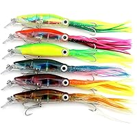 LENPABY Lot de 5 appâts à manivelle Wobbler Fish 18,7 g/13,6 cm multi-articulés pour truite avec crochets pour pêche à la carpe, brochet, bar, leurres