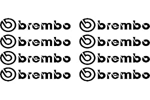 AUFGEKLEBT Hitzebeständige Bremssattel Aufkleber passend für Brembo, 8 Stück - Performance Tuning Auto Sticker, JDM Style, Weiß oder Schwarz, 80×16 mm - Optimale Fahrzeugpersonalisierung (Schwarz)