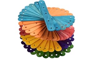 PARROT ESSENTIALS Coloured Wood Ice Lolly Sticks - Parrot Toy Parts - 50 Pack